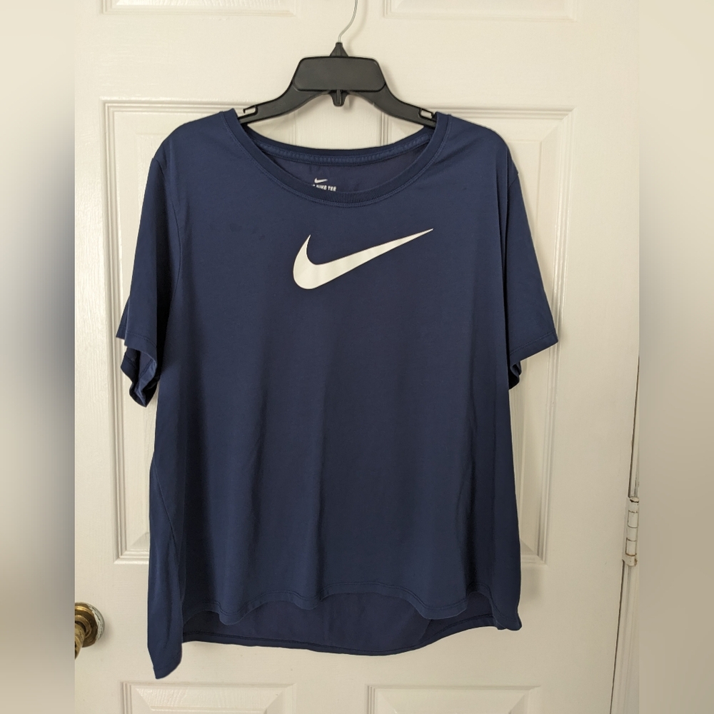 Nike Navy Tee with White Swoosh